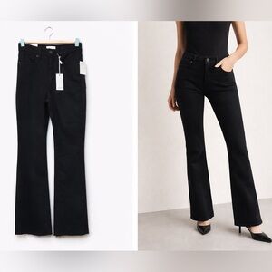 Good American Good Classic Slim Bootcut Black 2/26 High Rise Stretch Workwear